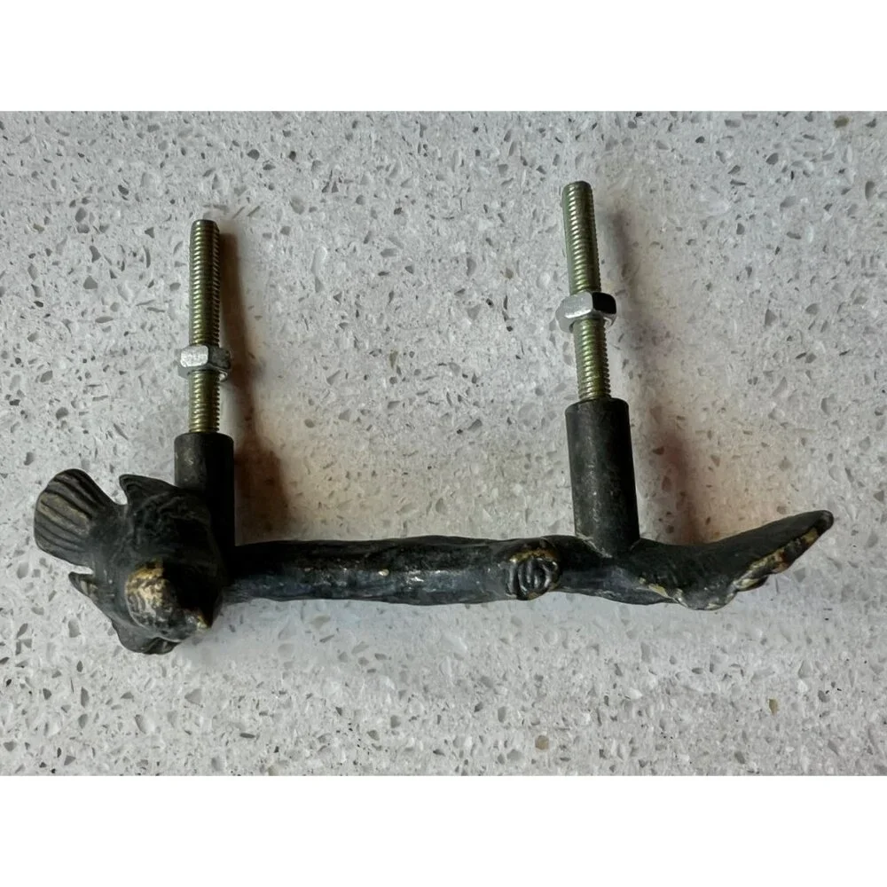Set Of 2 Bronze Bird Drawer Pulls Handles 4.25